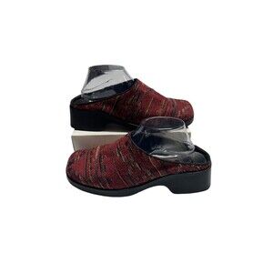 Inspired Soles Arteffects‎ Shoes Womens 10M Black Red Fabric Slip On Clogs